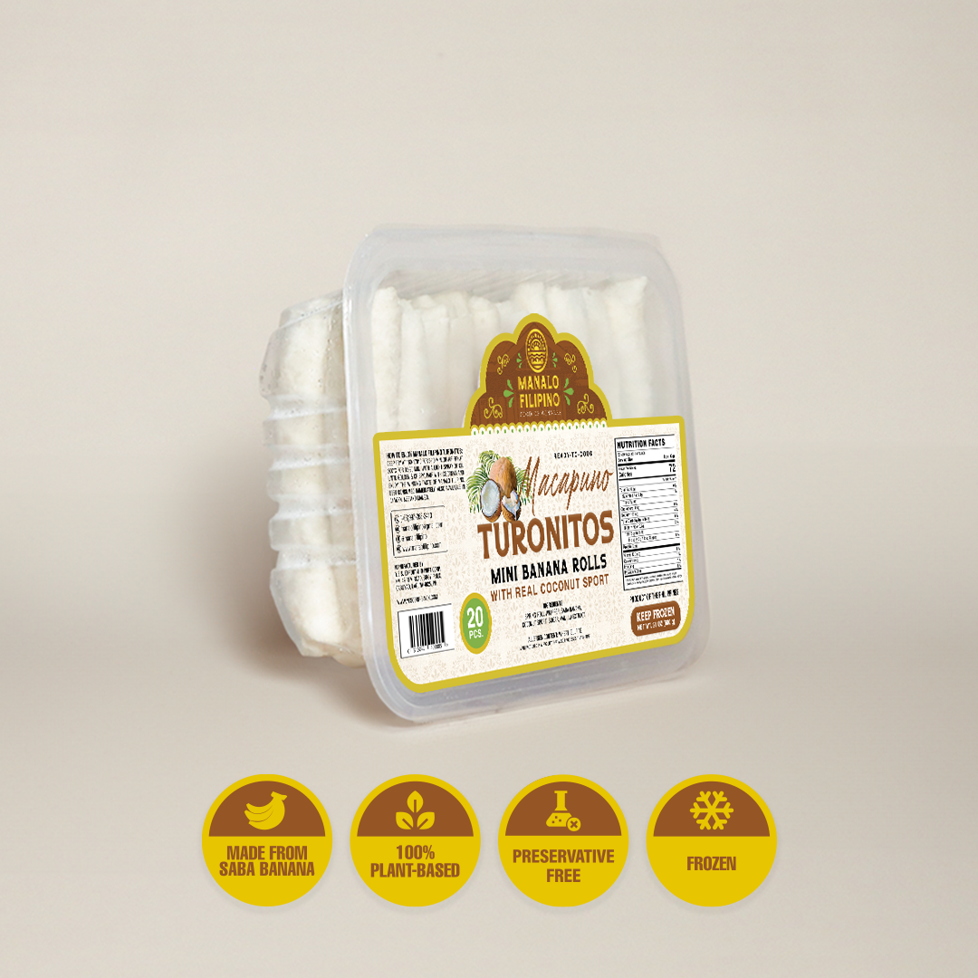 Frozen Macapuno Turonitos (Mini Banana Rolls - Coconut Sport Flavor) | Ready-to-Cook | 20 pcs.